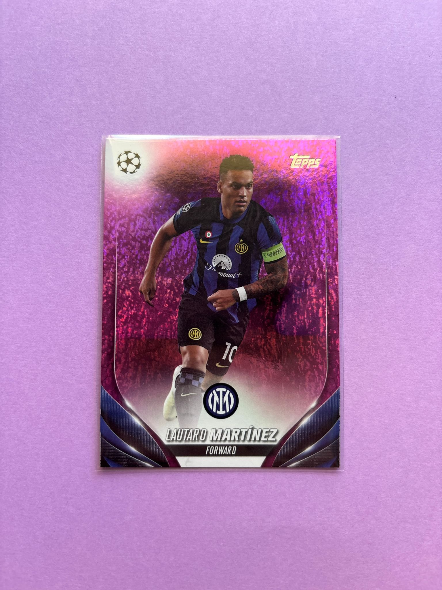 Lautaro Martínez Pink Sparkle Topps Chrome Ucc 2023/2024