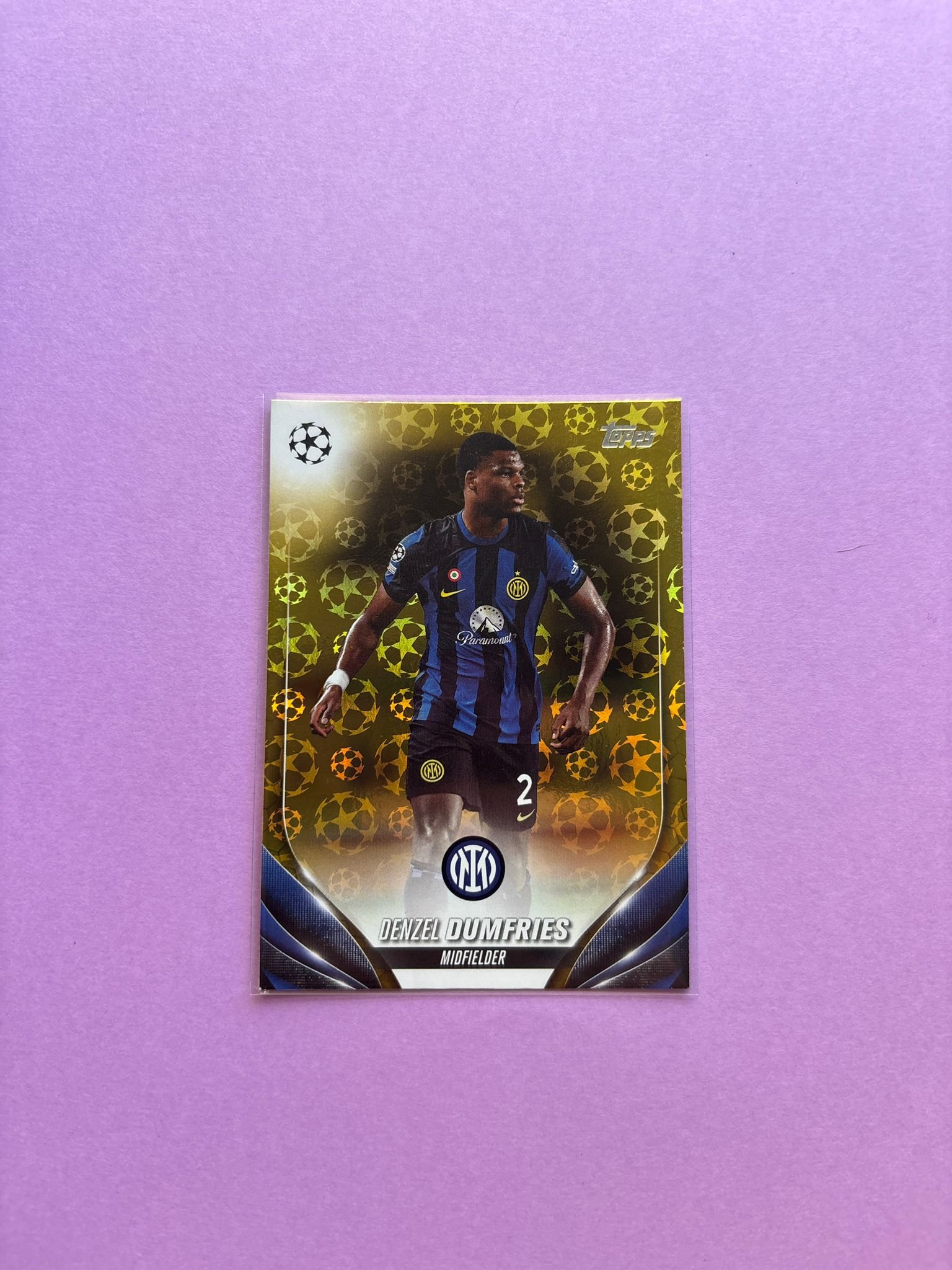 Denzel Dumfries Gold Starball Topps Chrome Ucc 2023/2024