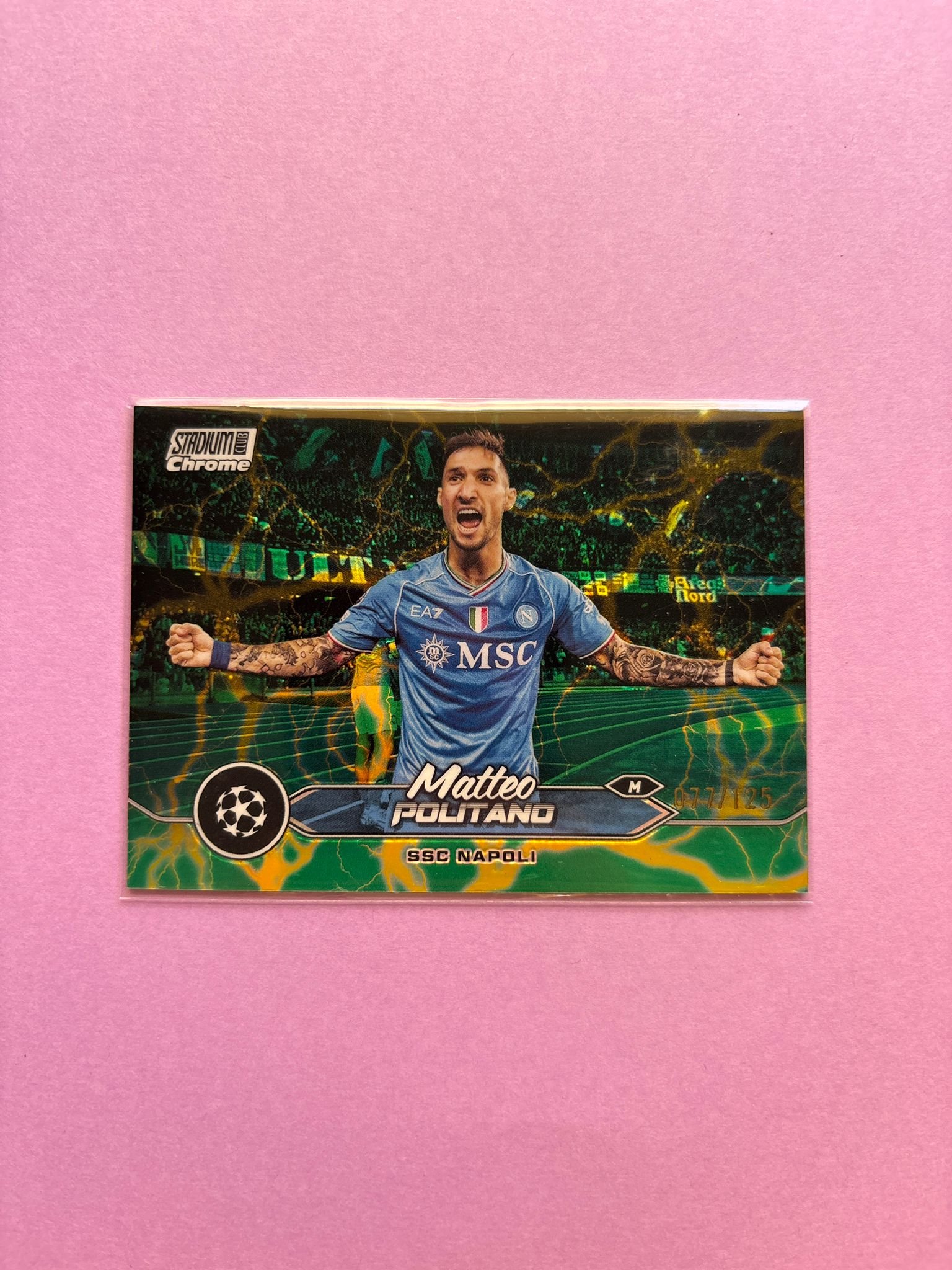 Matteo Politano Aqua Green 77/125 Topps Stadium Chrome 2023/2024