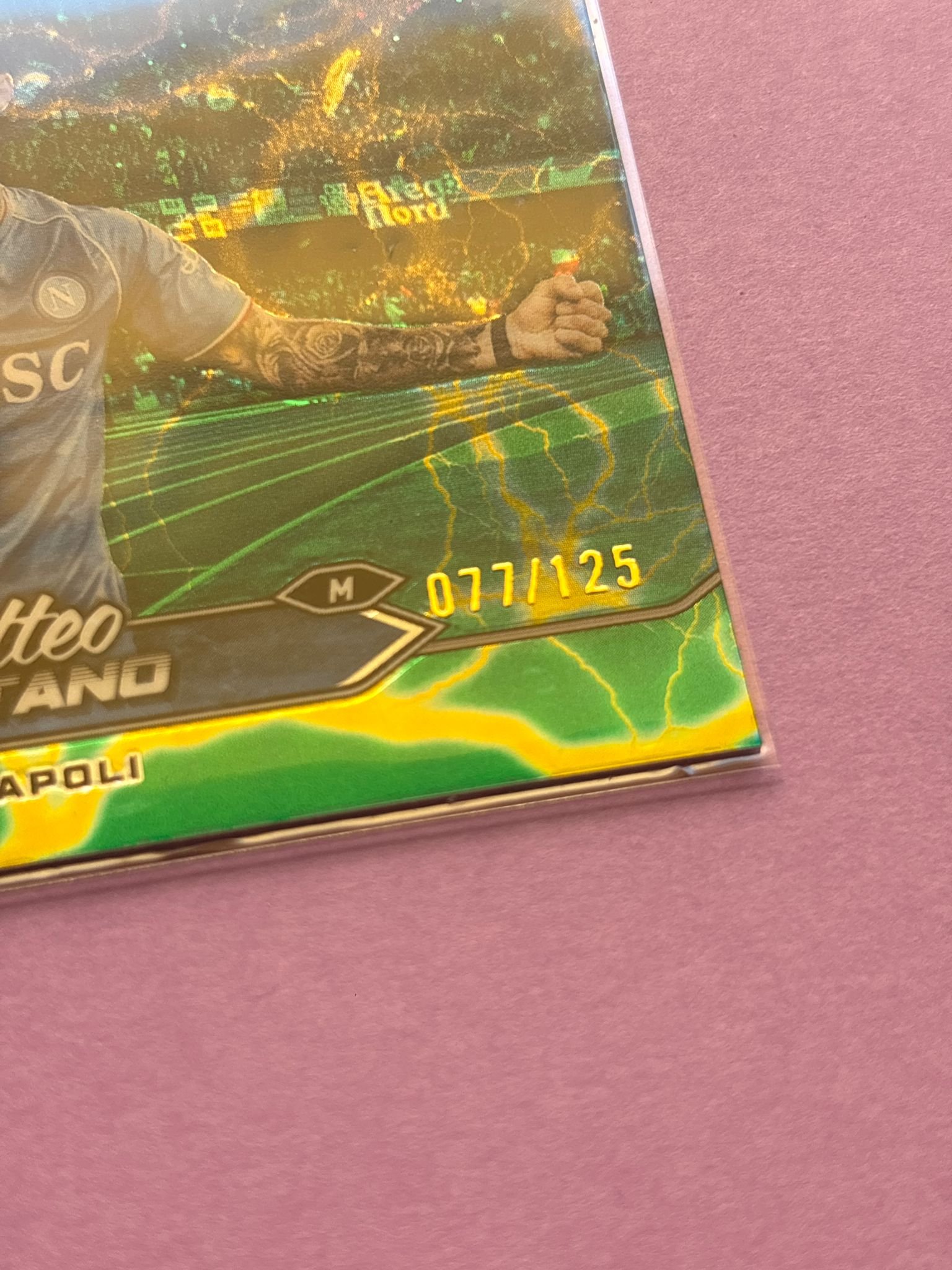 Matteo Politano Aqua Green 77/125 Topps Stadium Chrome 2023/2024 - Image 2