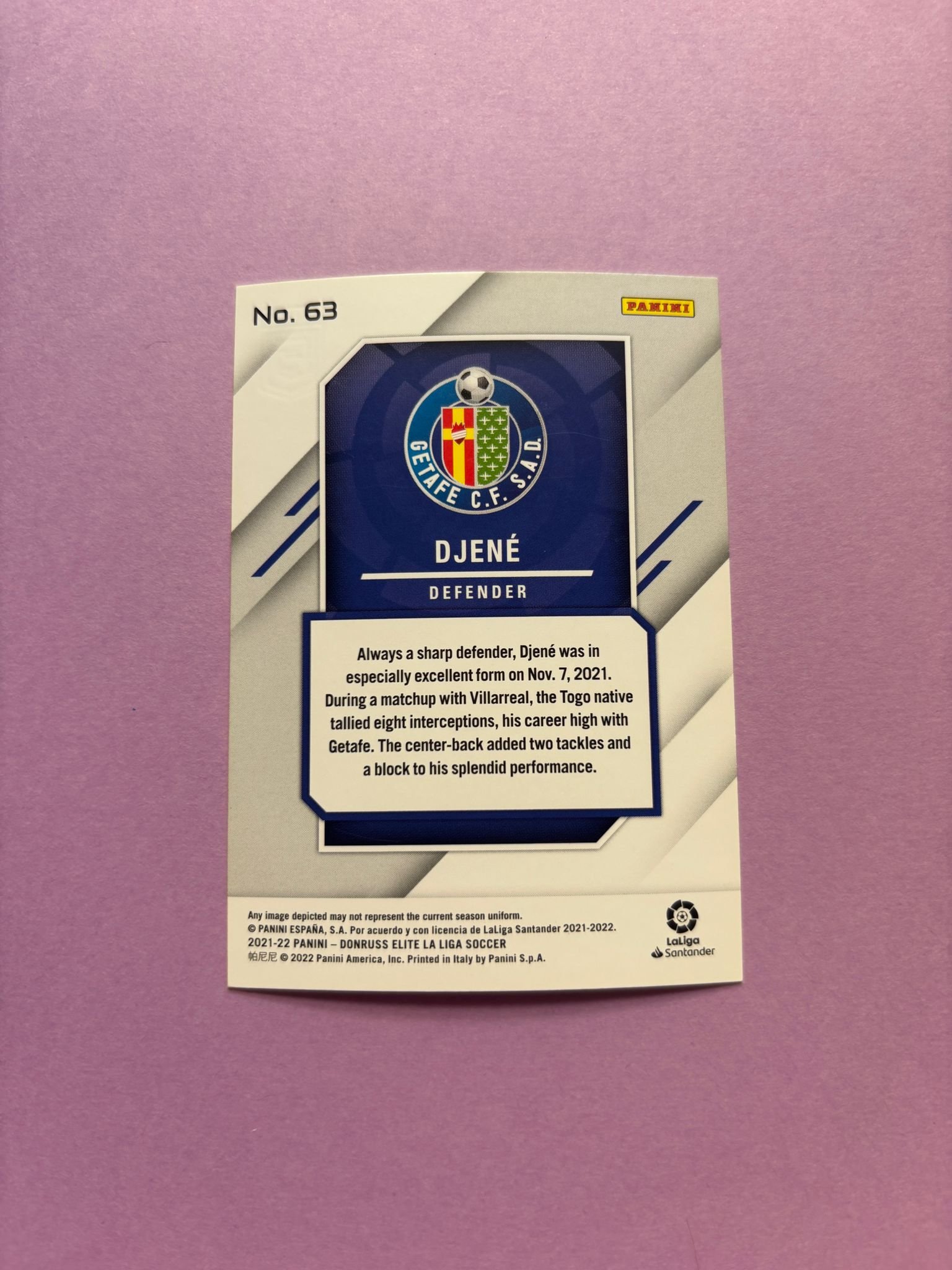 Djené Base Panini Donruss Elite La Liga 2021/2022 - Image 2