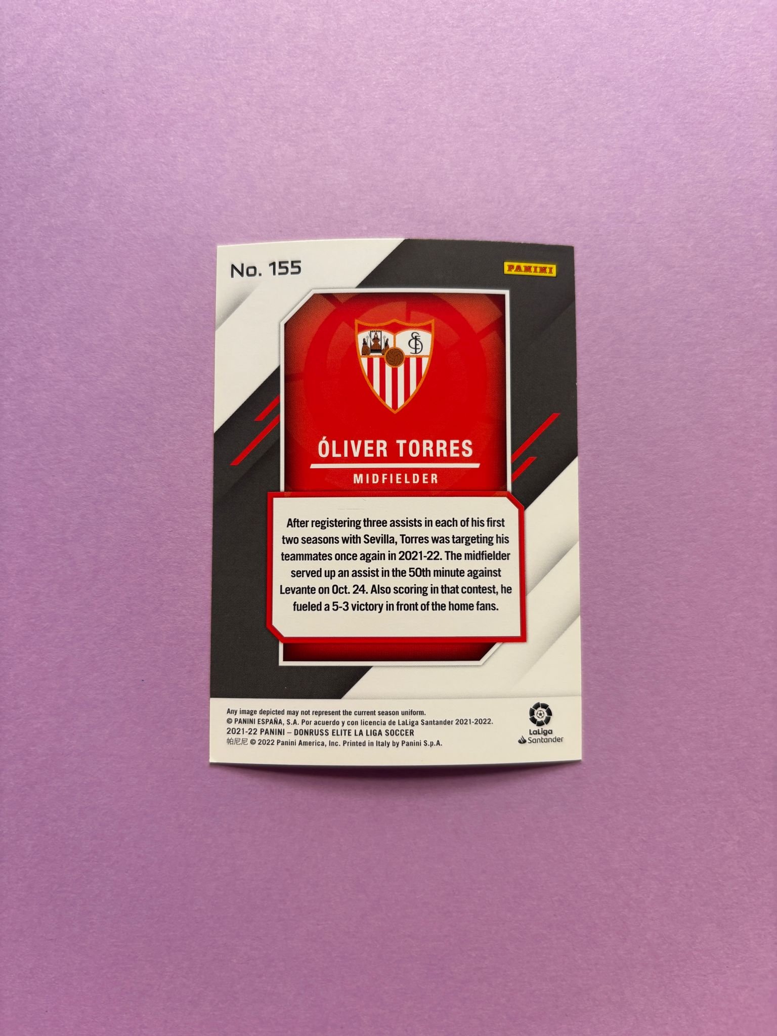 Óliver Torres Base Panini Donruss Elite La Liga 2021/2022 - Imagen 2