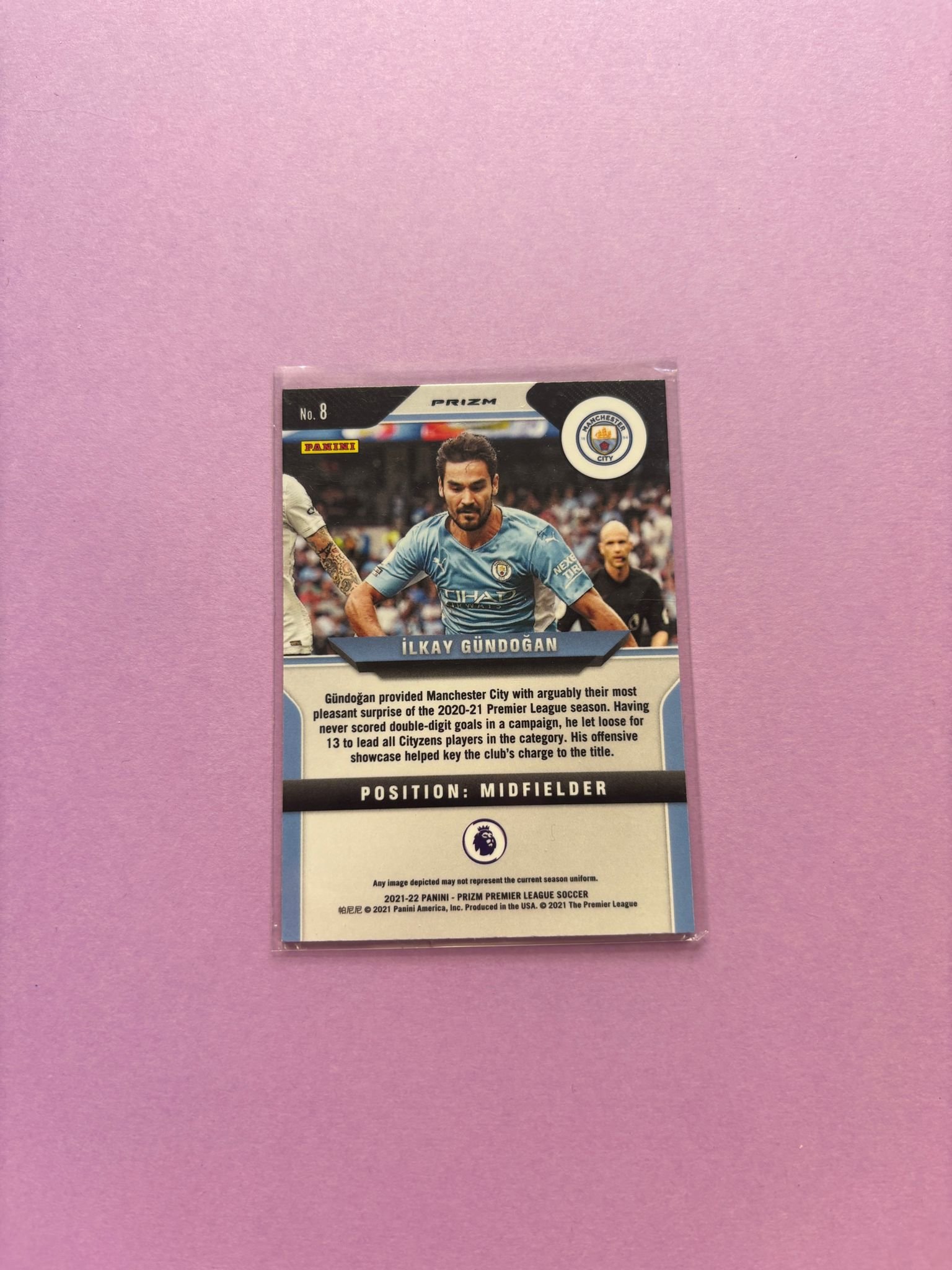 İlkay GündoĞAn Pink Ice Prizm Panini Prizm Premier League 2021/2022 - Image 2