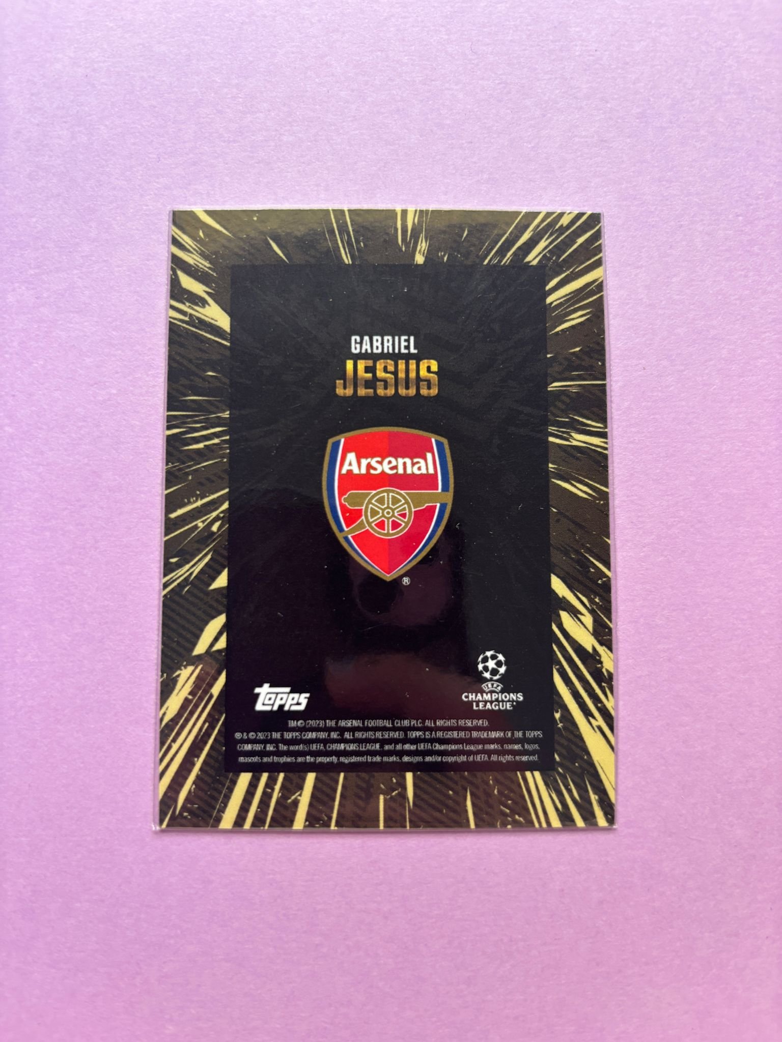 Gabriel Jesus Current Stars Topps X Whip Gold Ucc 2023/2024 - Imagen 2