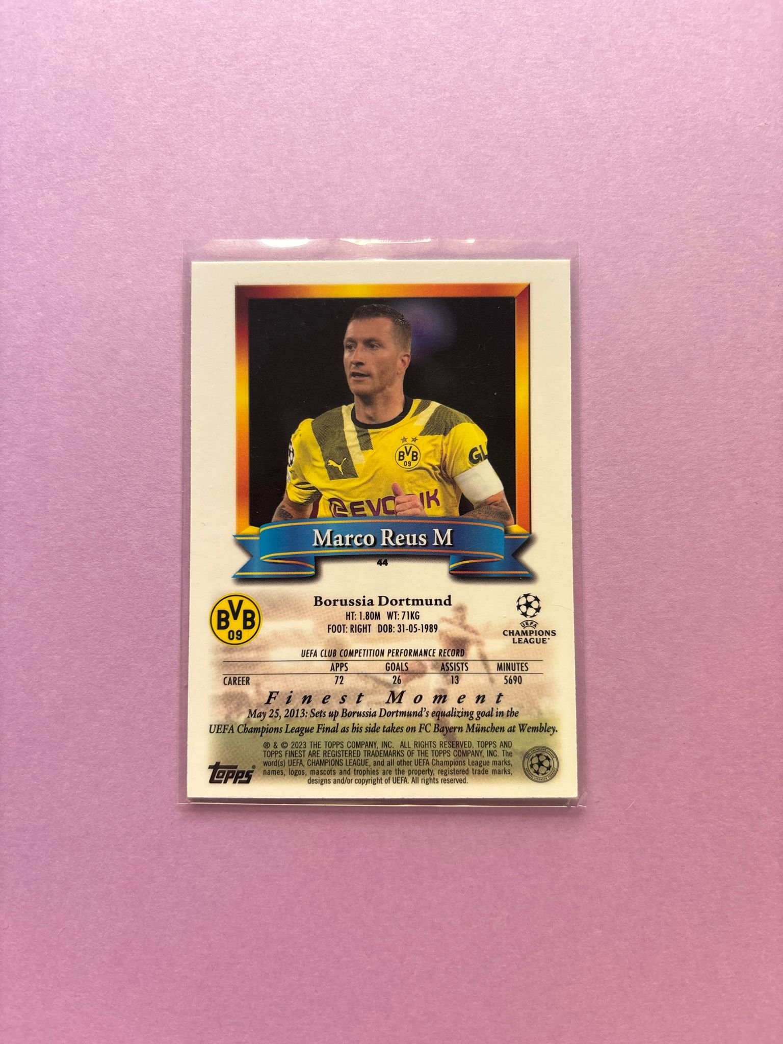 Marco Reus Topps Finest Flashbacks Uefa Club Competitions 2022/2023 - Imagen 2