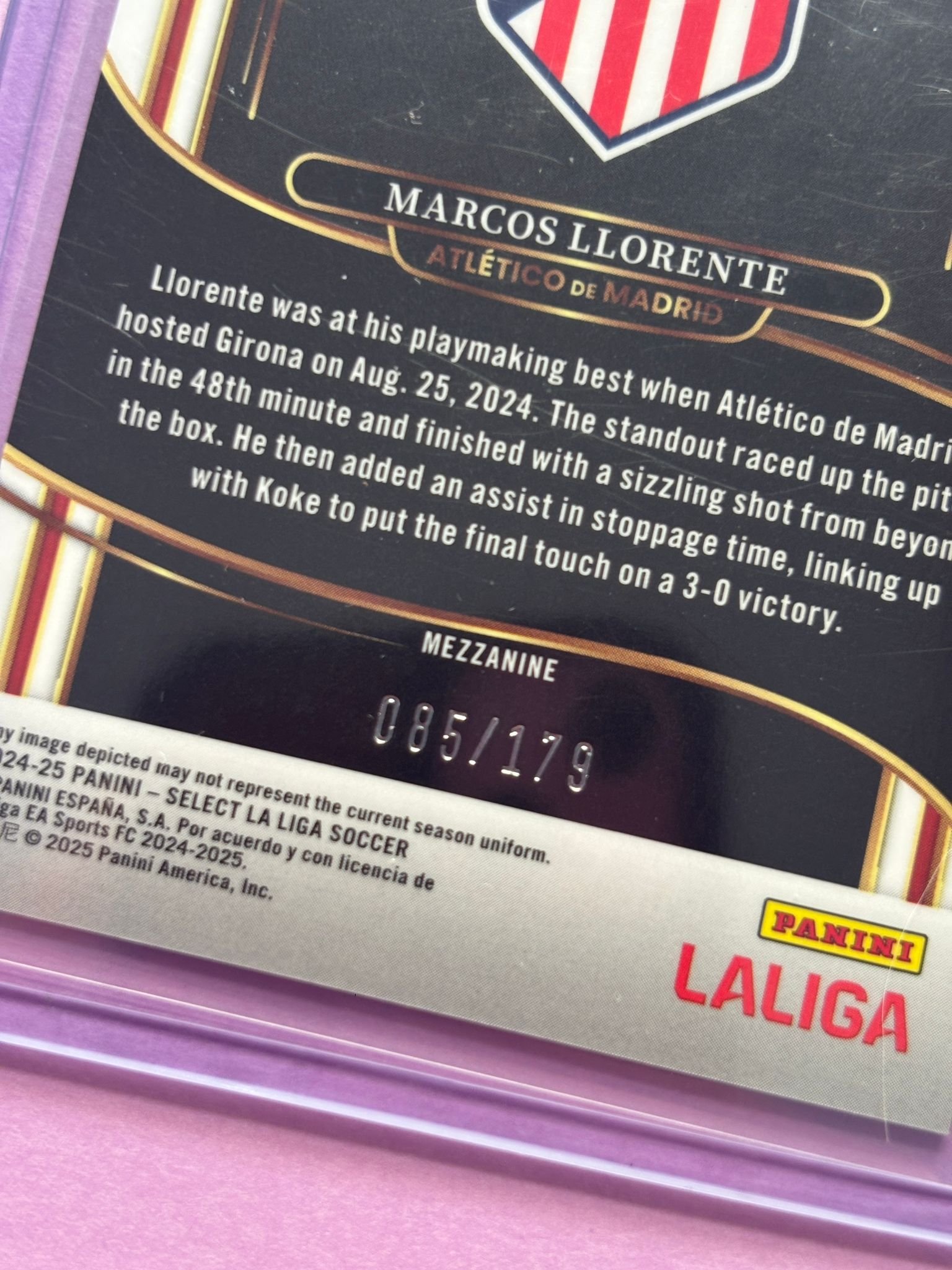 Marcos Llorente Pink Mojo 85/179 Panini Select 2024/2025 - Imagen 2