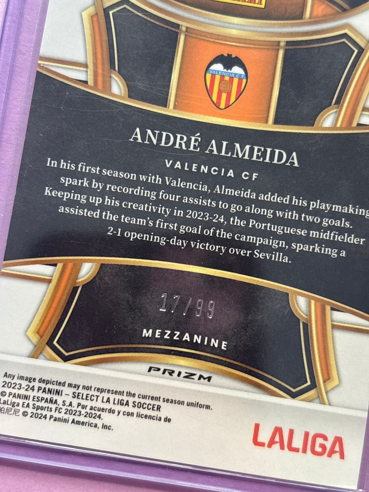 André Almeida Winter Camo 17/99 Panini Select 2023/2024 - Image 2