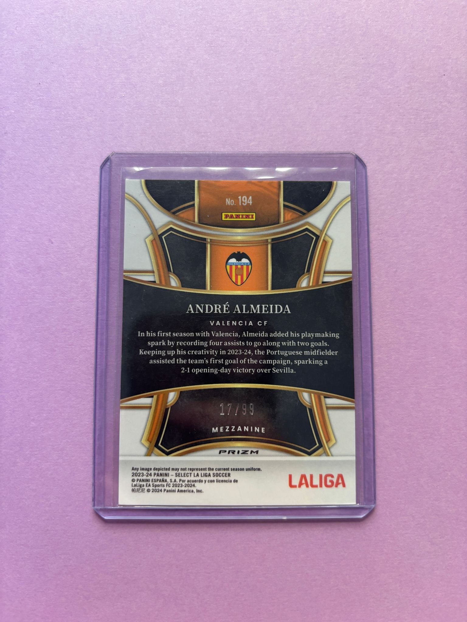 André Almeida Winter Camo 17/99 Panini Select 2023/2024 - Image 3
