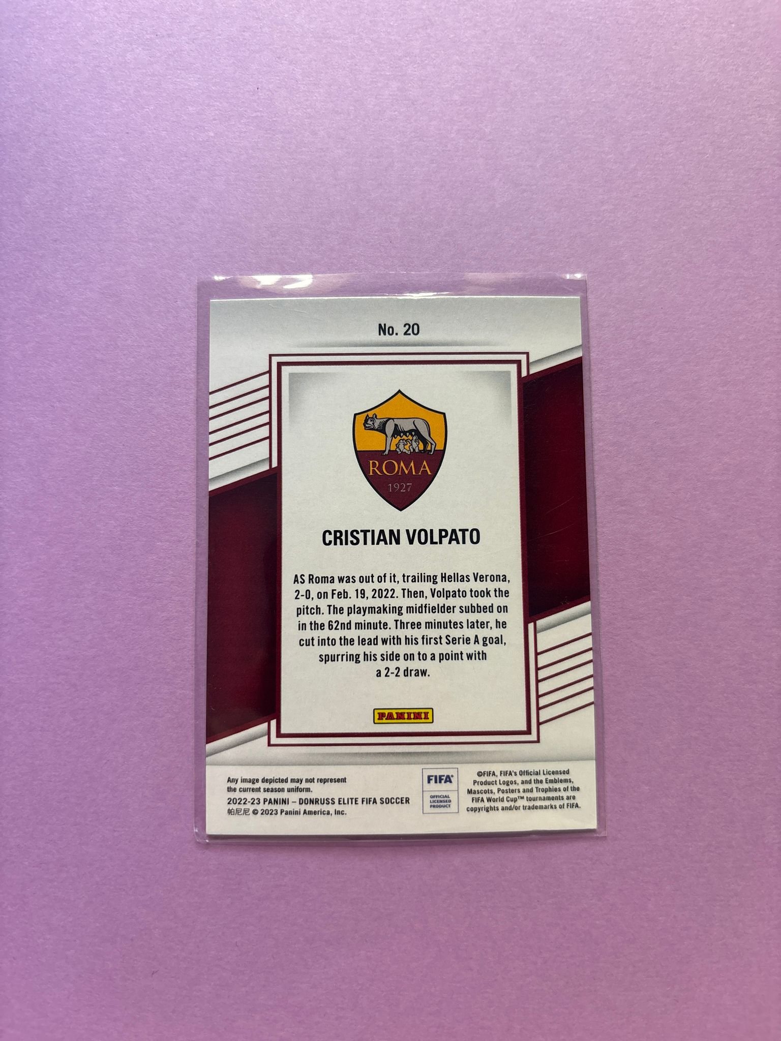 Cristian Volpato (Rc) Fat Pack Red Disco Panini Donruss Elite Fifa 2022/2023 - Image 2