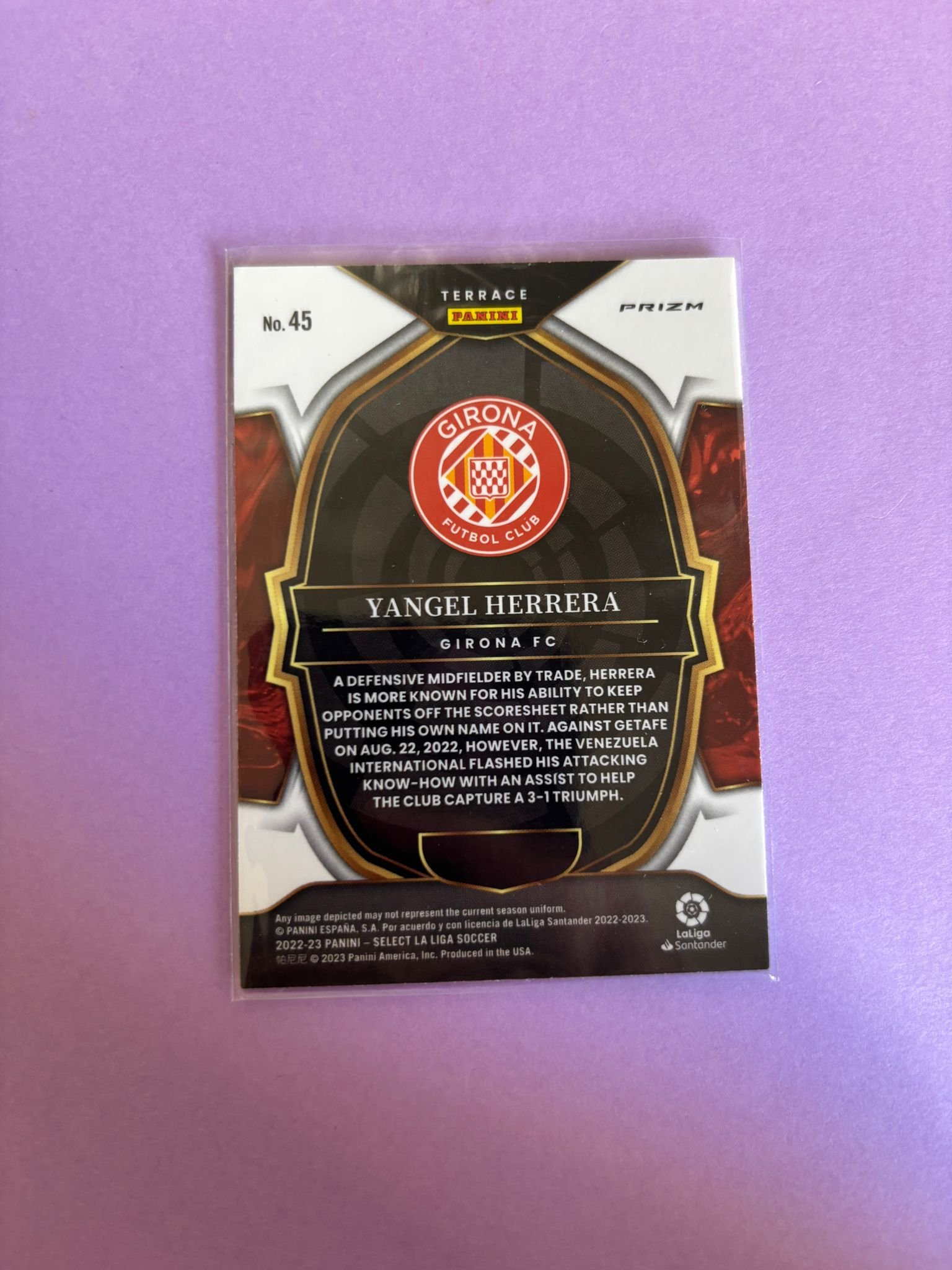 Yangel Herrera Silver Prizm Panini Select La Liga 2022/2023 - Image 2