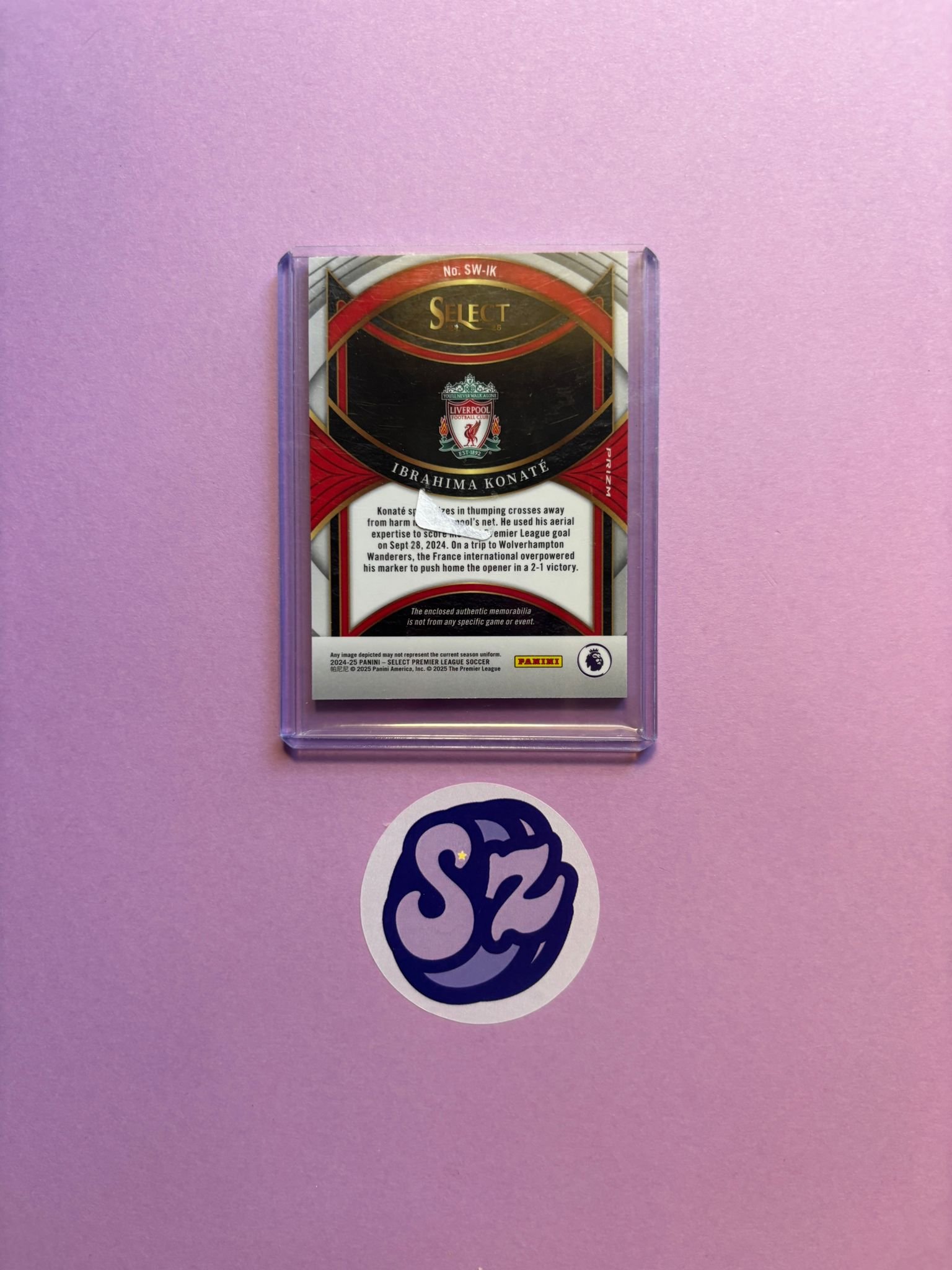 Ibrahima Konate Patch Premier Panini Select 2024/2025 - Imagen 2