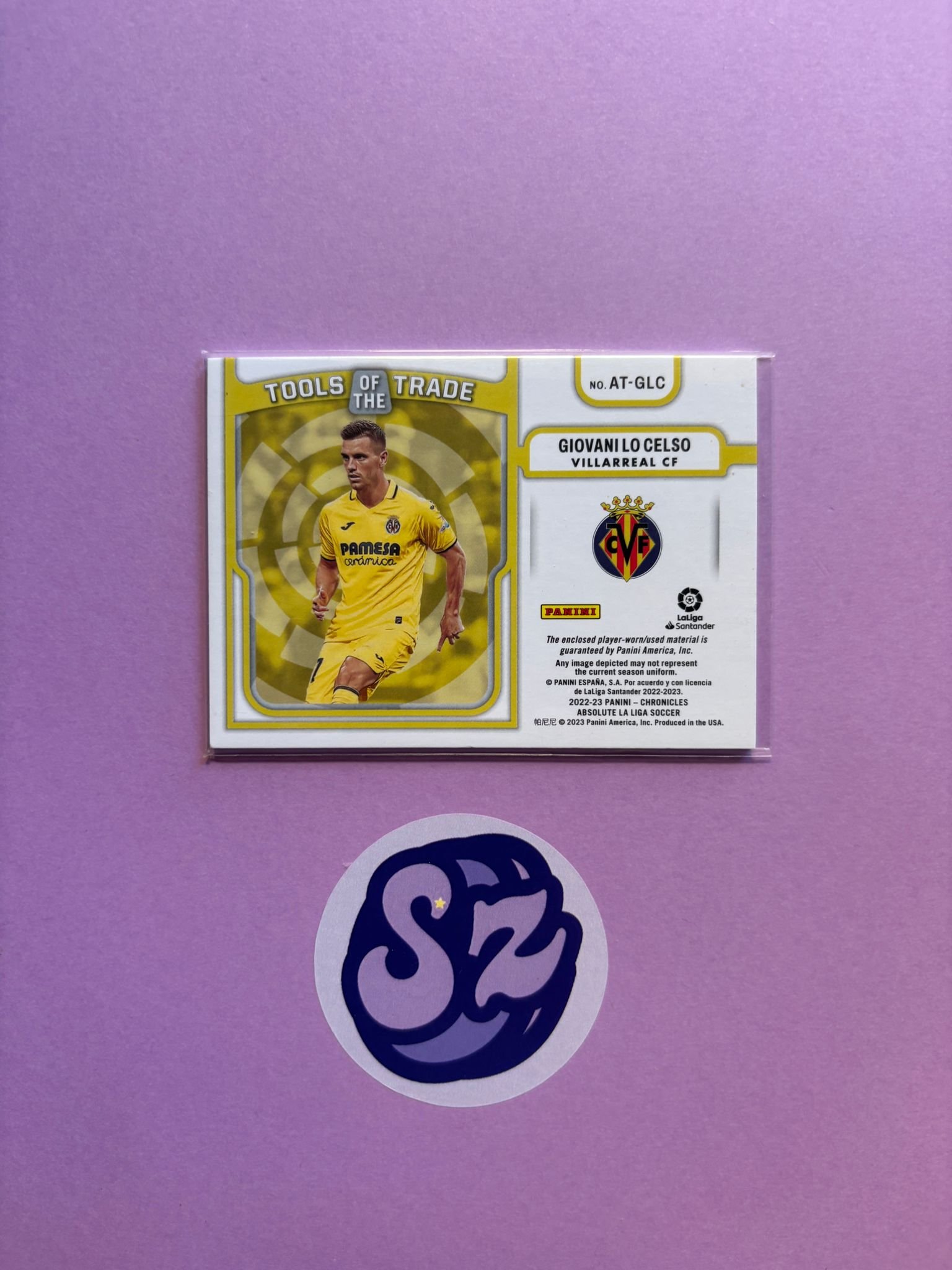 Giovani Lo Celso Double Patch 183/199 Panini Chronicles 2022/2023 - Imagen 3