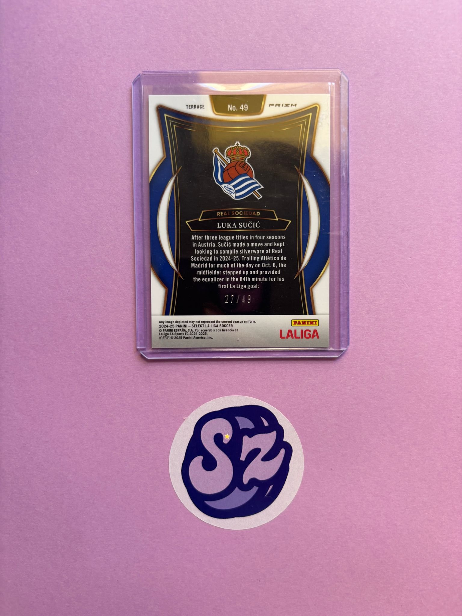 Luka Sučić Orange Prizm 27/49 Panini Select 2024/2025 - Image 3