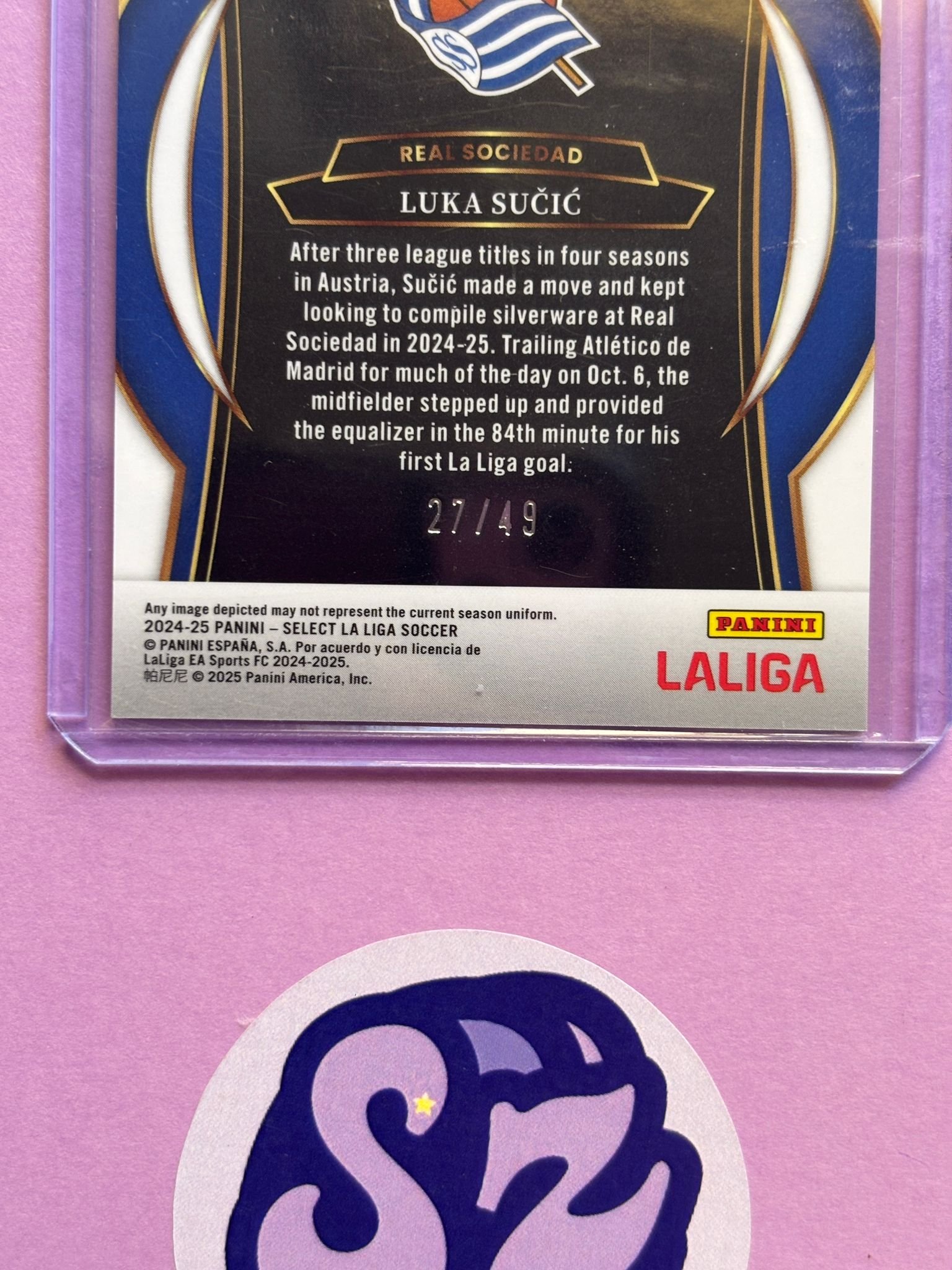 Luka Sučić Orange Prizm 27/49 Panini Select 2024/2025 - Image 2