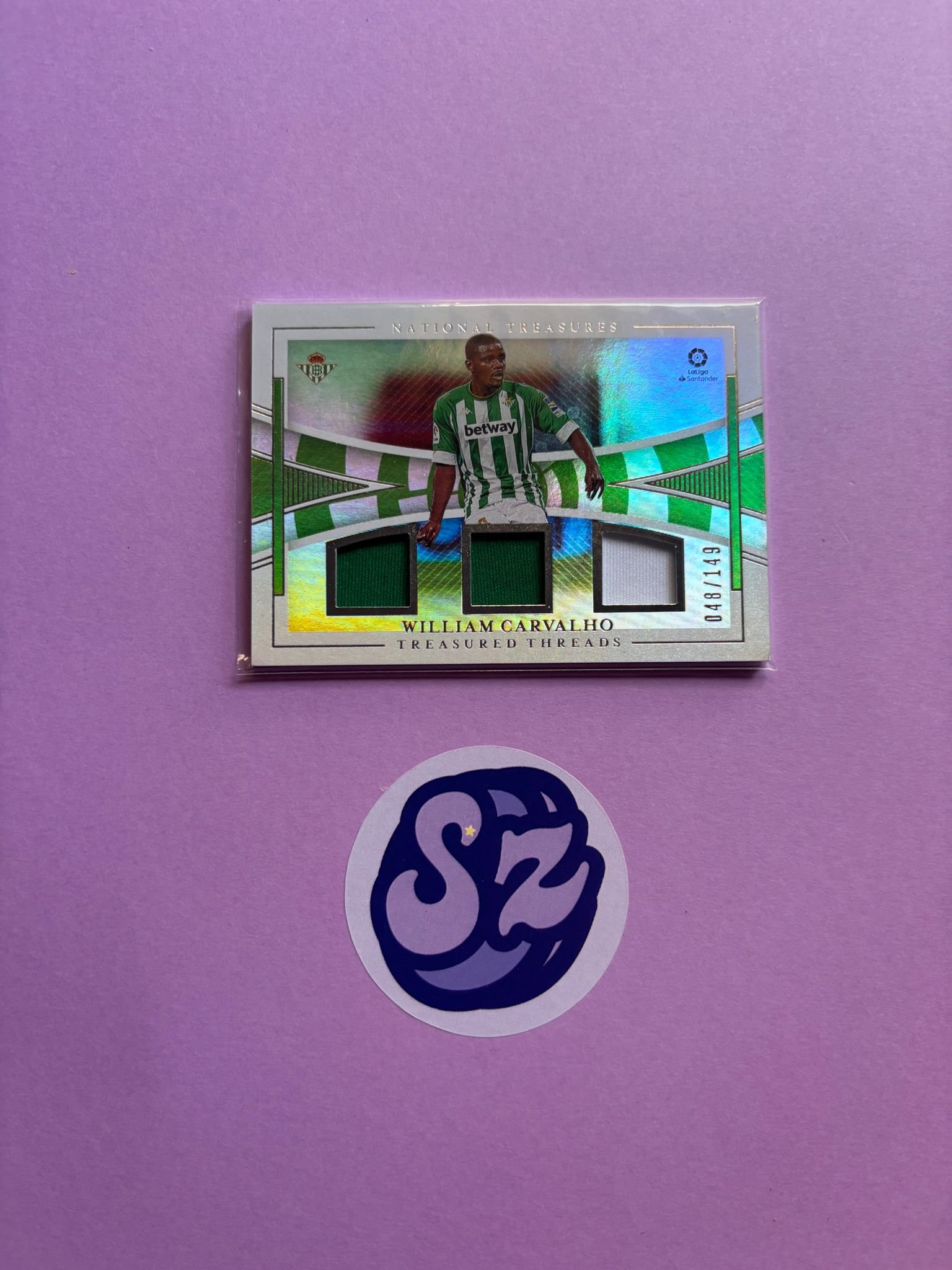 William Carvalho Triple Patch Match Worn 048/149 Panini Treasured Threads