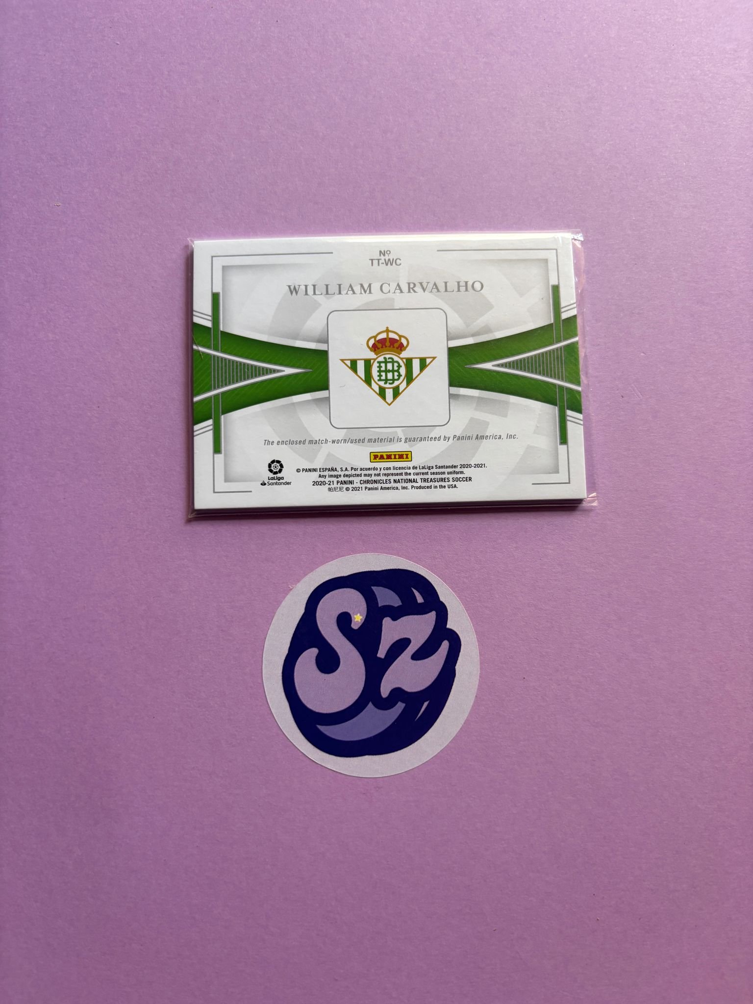 William Carvalho Triple Patch Match Worn 048/149 Panini Treasured Threads - Image 2