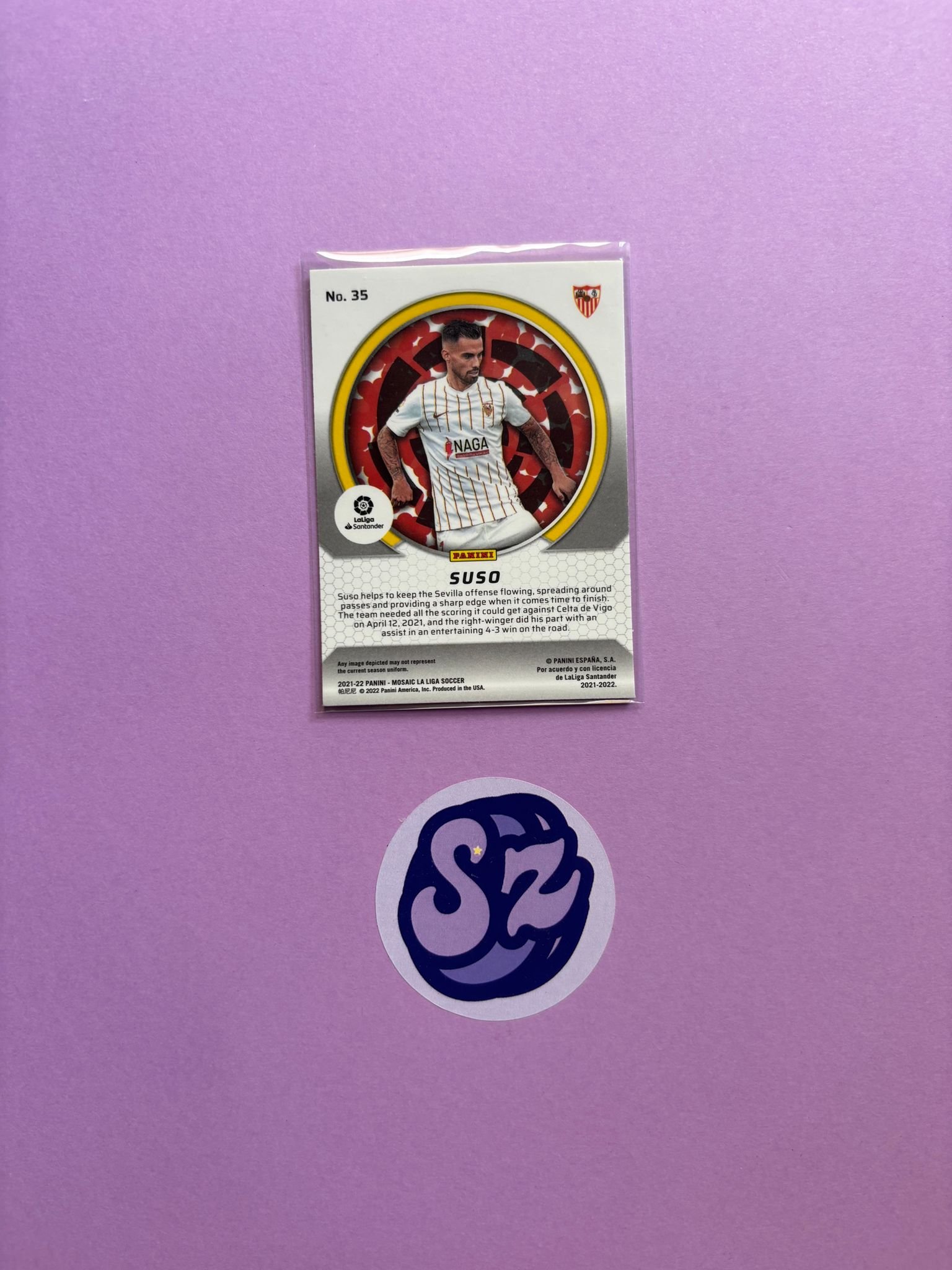 Suso Men of Mastery Panini Mosaic La Liga 2021/2022 - Imagen 2