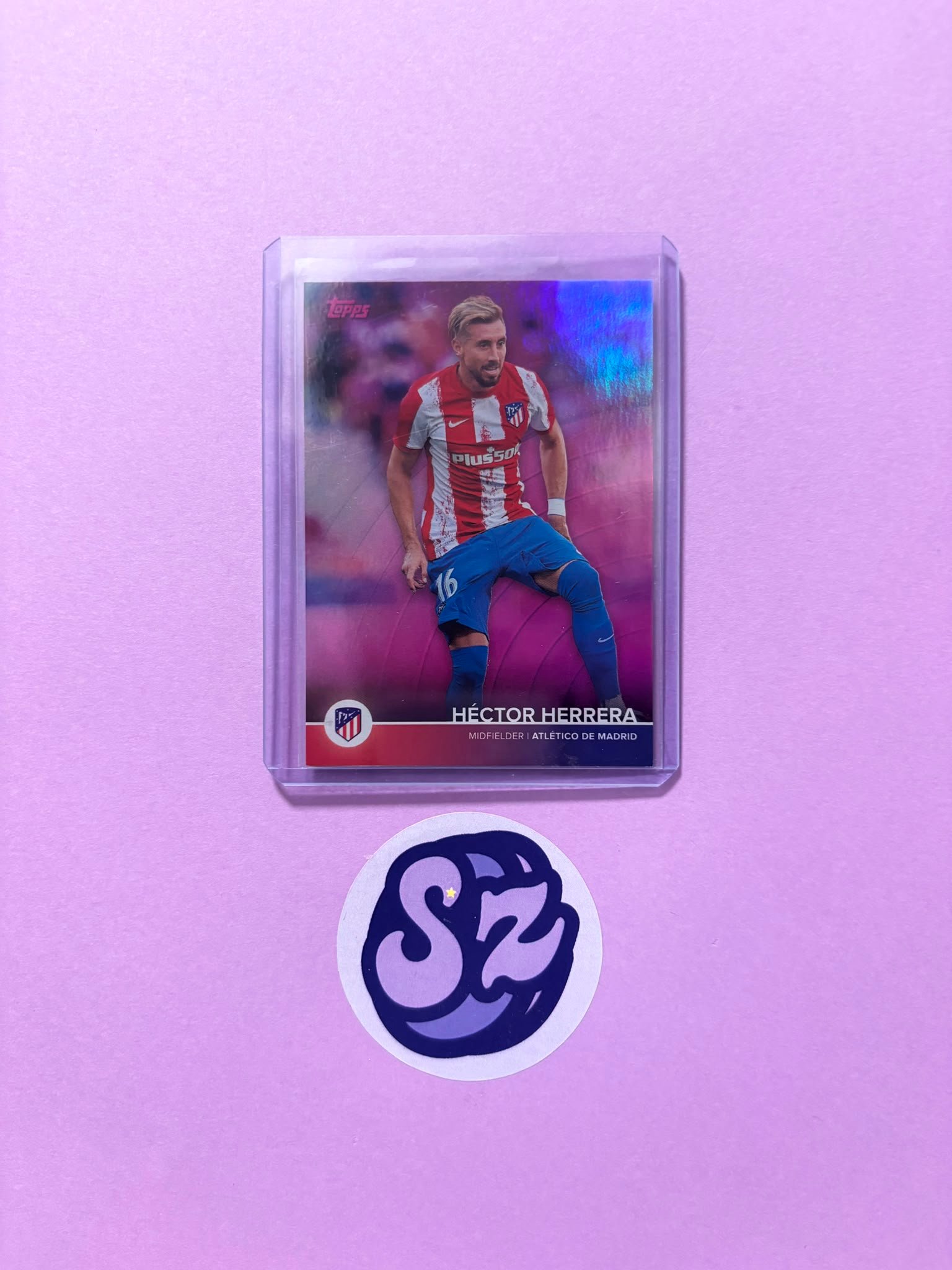 Héctor Herrera Pink 123/125 Topps Team Set Atletico de Madrid 2021/2022